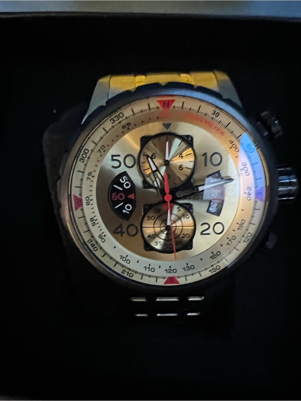 Invicta Gold-Tone Stainless Steel Chronograph Watch, Model 17205